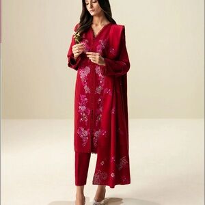 Republic Red Women's Wear tunic dress embroidered flowers heavy detail sz. M